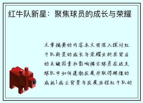 红牛队新星：聚焦球员的成长与荣耀